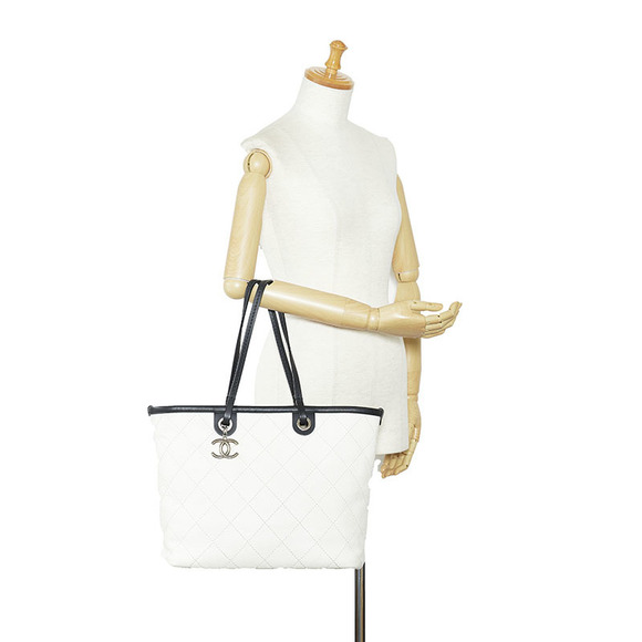 Chanel Coco Mark Tote Bag Shoulder Bag White - Picture 8 of 8